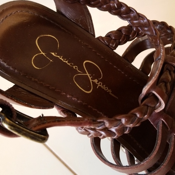 Jessica Simpson brown shoes sz 8B heel - Picture 4 of 7